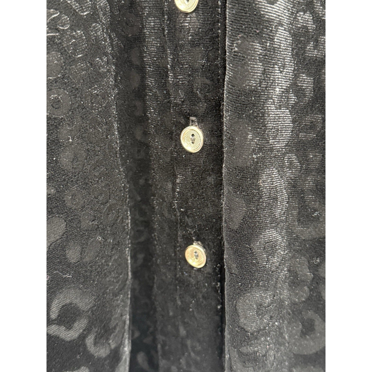 Ruby Rd Black Burnout Velvet Leopard Tunic Top Womens Large 3/4 Sleeve Stretch