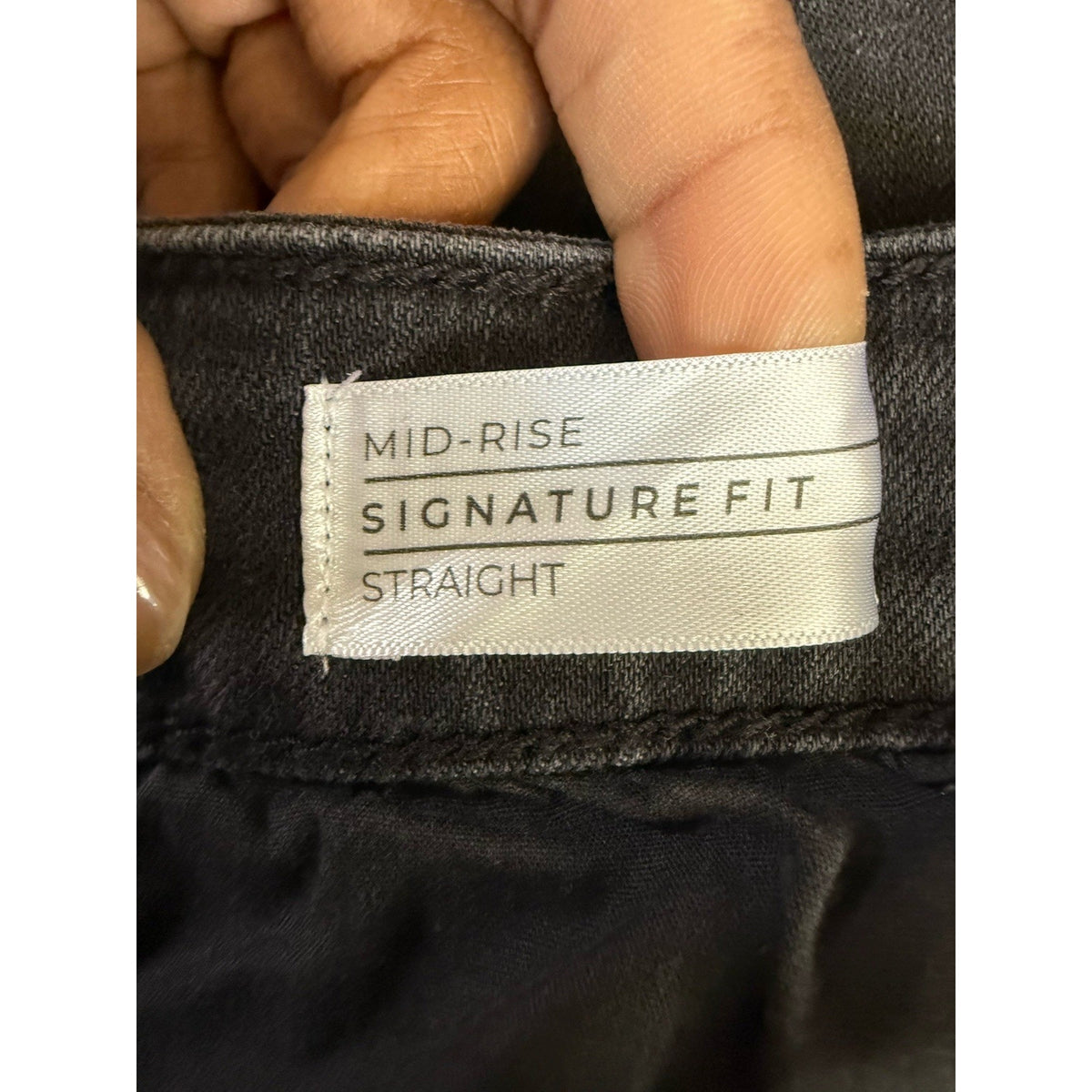 Lane Bryant Signature Fit Mid-Rise Charcoal Wash Straight Stretch Jeans