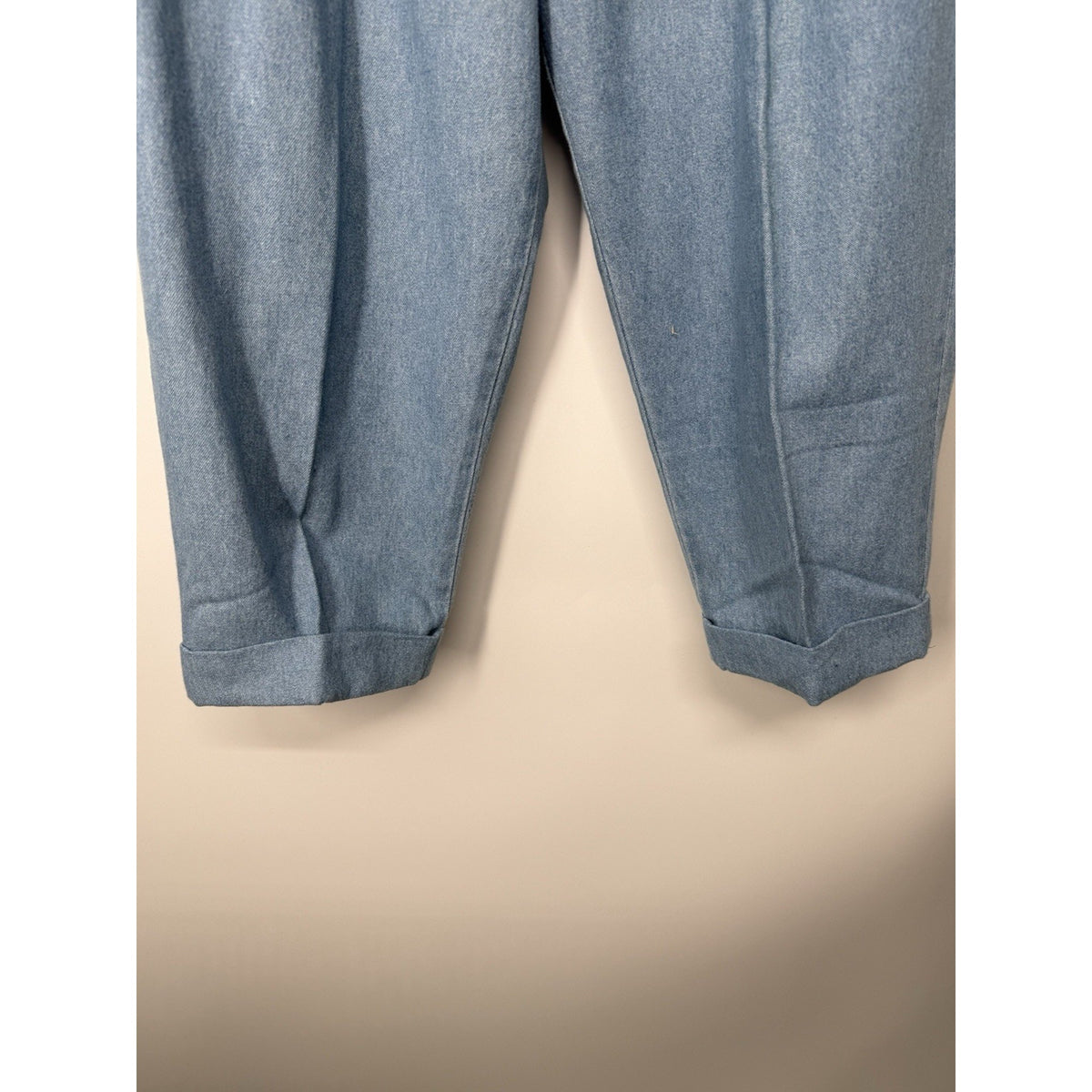 Wildflowers USA Pull On Denim Pants Large Cotton Cropped Tapered Cuffed Blue