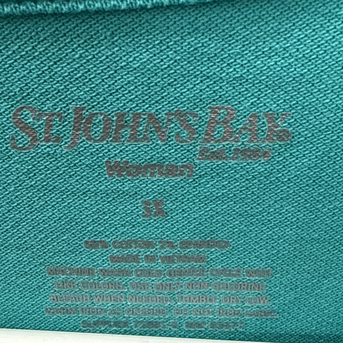 St Johns Bay Women's Classic Fit Blue Polo - Plus Size 3X Short Sleeve NWT