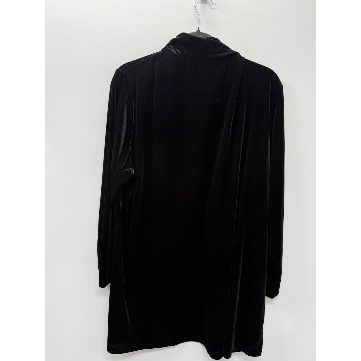 Hartman Studio Women Size XL Black Silk Velvet Cowl Neck Tunic Top Goth Y2K