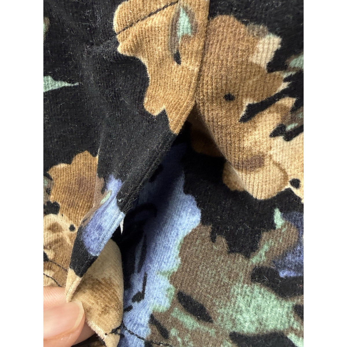 Rafaella Floral Jacket Womens 10 Black Blue Brown Stretch 3 Button Front Career