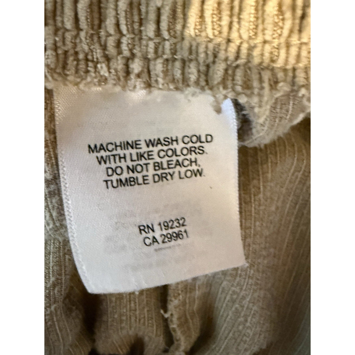 Alfred Dunner Corduroy Pull On Pants Womens 20 Beige Elastic Waist Wide Leg