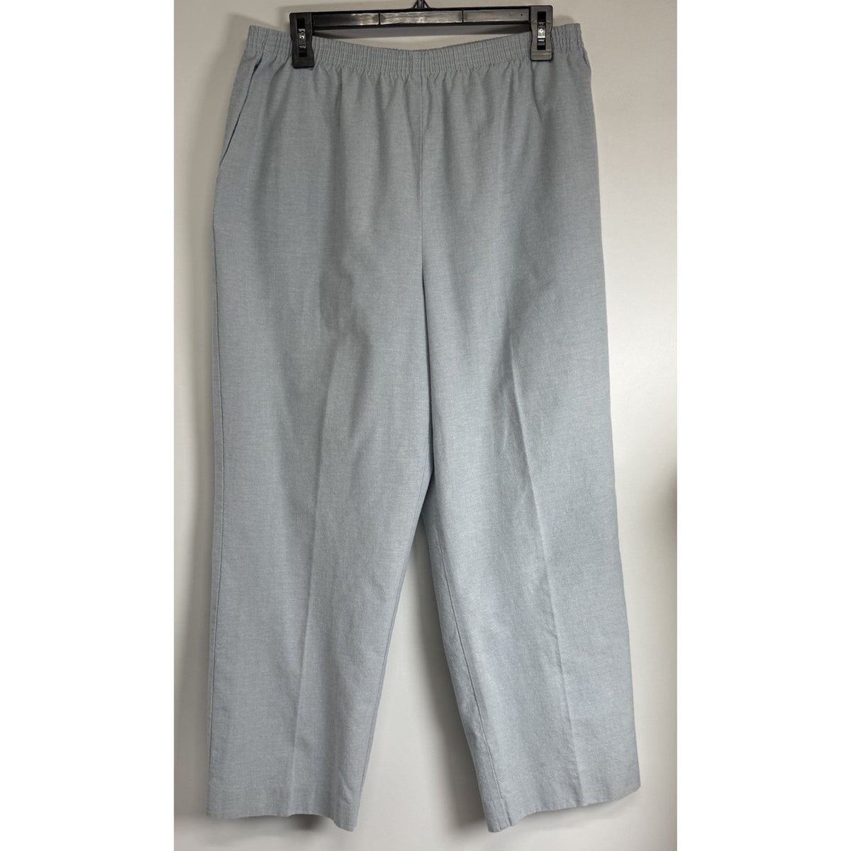 Alfred Dunner 16P Pull-On Pants Blue Cotton Blend Petite Straight Leg