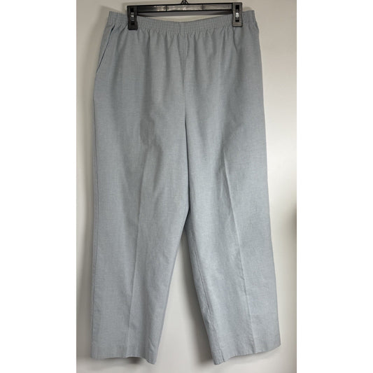Alfred Dunner 16P Pull-On Pants Blue Cotton Blend Petite Straight Leg
