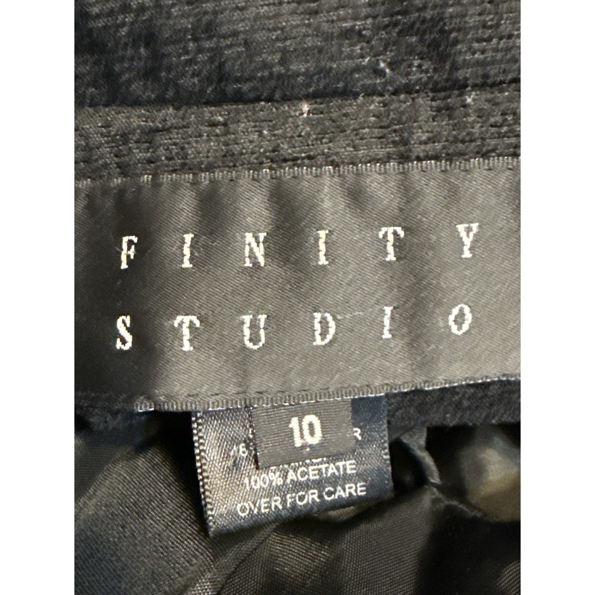 Finity Studio Black Textured Blazer Jacket Women Size 10 Career Minimalist Y2K