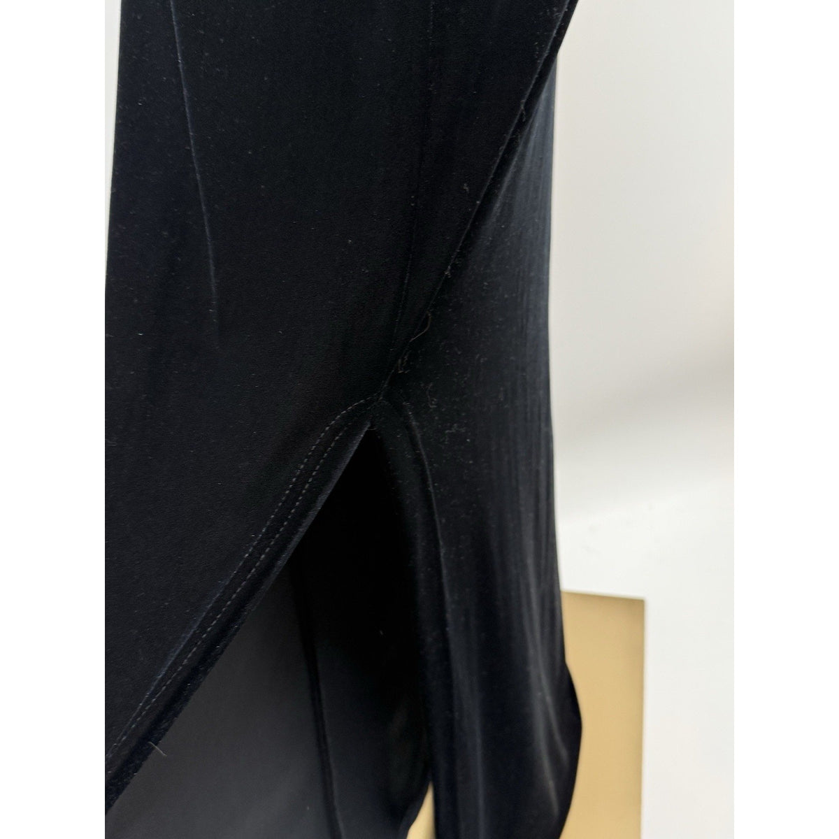 VTG 90s Betsy & Adam Black Velvet LaceUp Maxi Dress Red Rosettes 11/12 Flawed