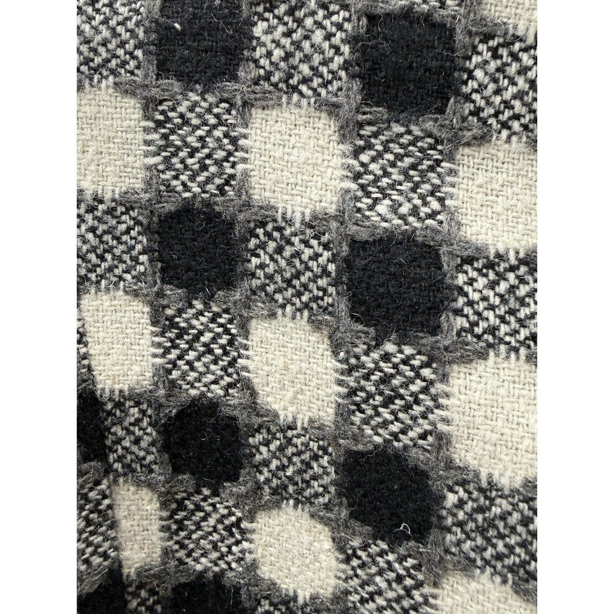 Grace Wool Blend Jacket Womens Size 4 Black Ivory Check Missing Belt Lined