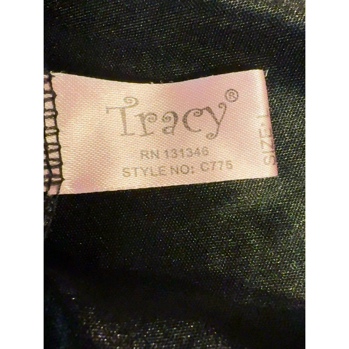 Tracy Black Satin Lace Slip Dress Adjustable Straps Romantic Lingerie Goth Sz L