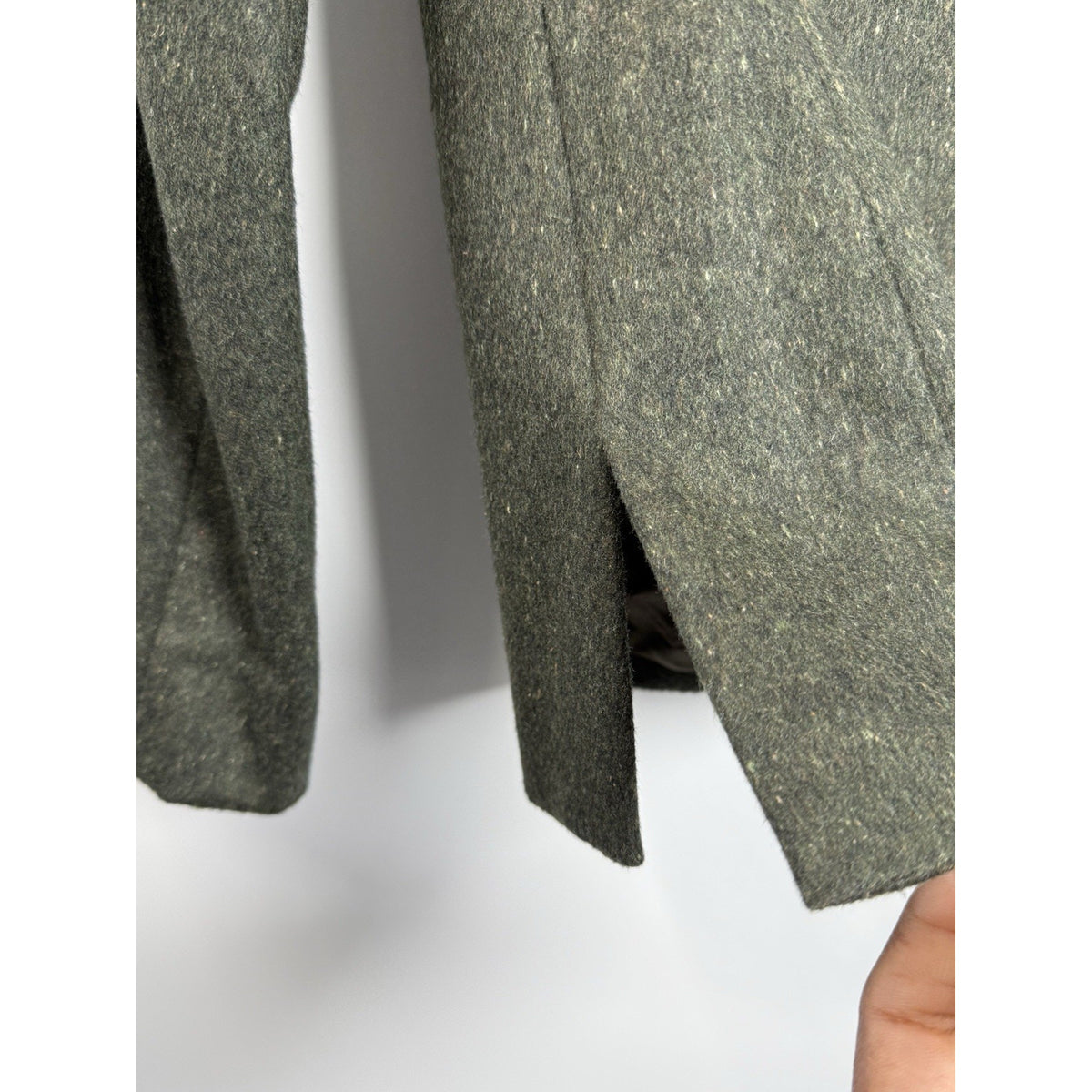 Jones New York Wool Blazer Womens 8 Green Double Vent Jacket Classic Academia