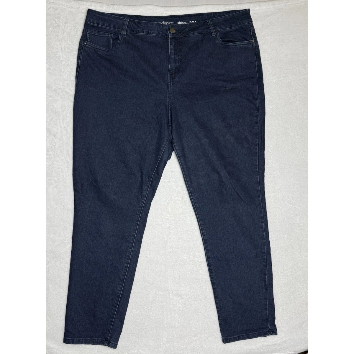 Avenue Denim Womens Jeans 22 Average Skinny Stretch Dark Wash Plus Size