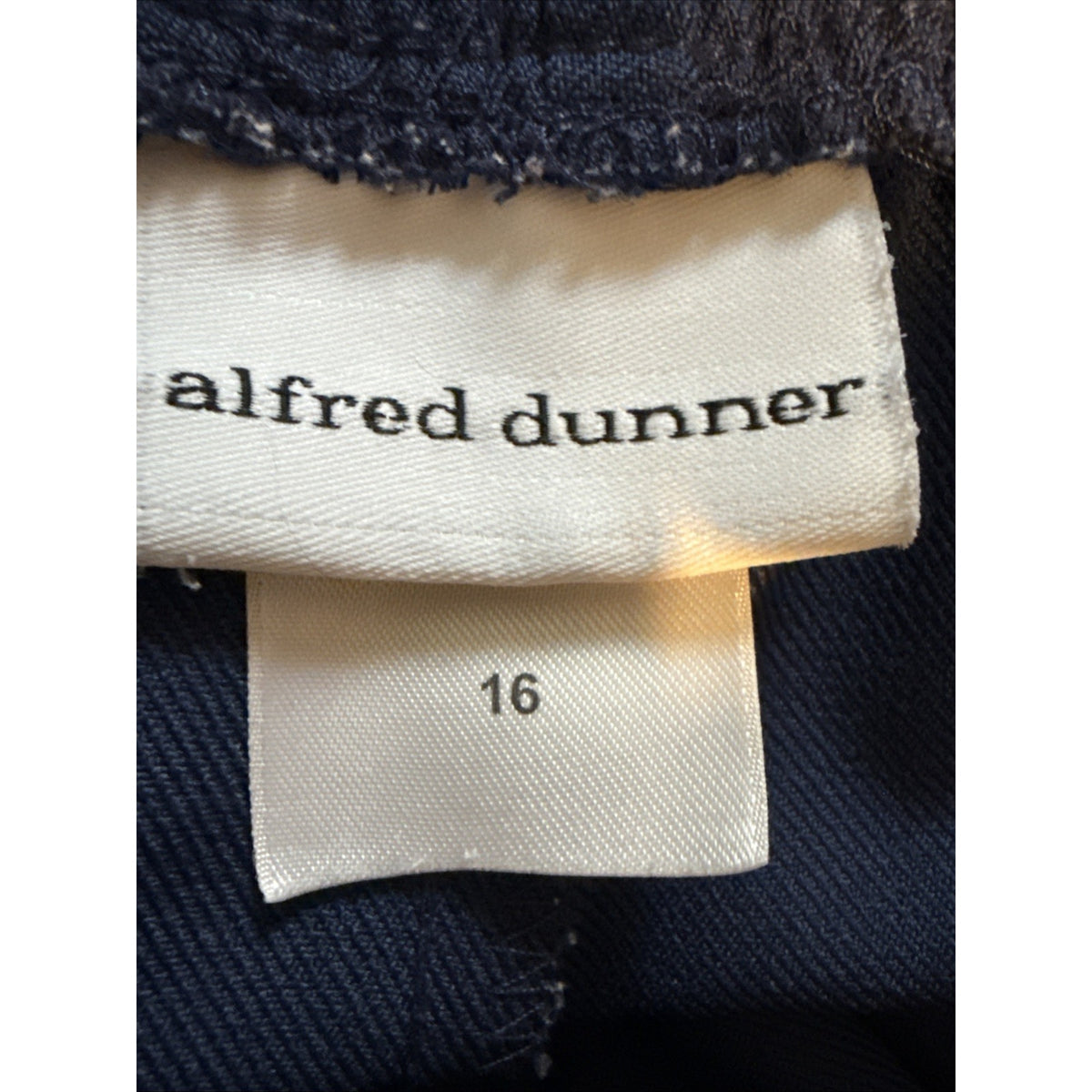 Alfred Dunner Dress Pants Womens 16 NAVY Straight Leg Elastic Waist & Pockets