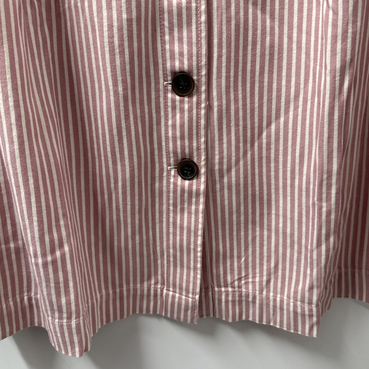Talbots Petite Skirt 16P NWT Pink White Stripe Button Front Cotton Blend A Line