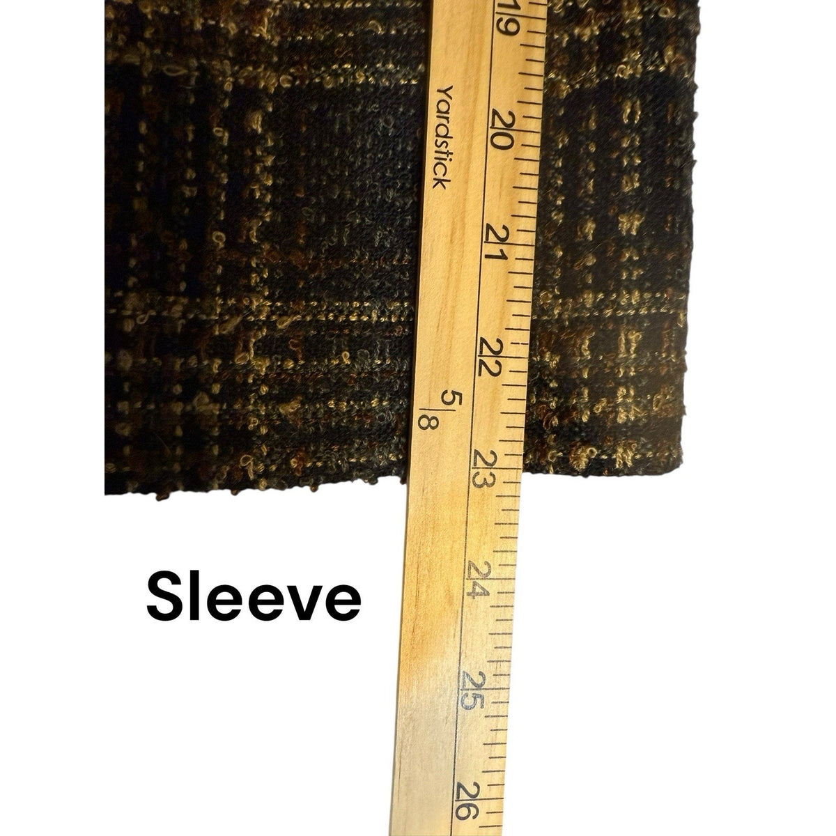 Sag Harbor Woman Plaid Button Front Jacket Brown Black Tweed Look (See Meas)