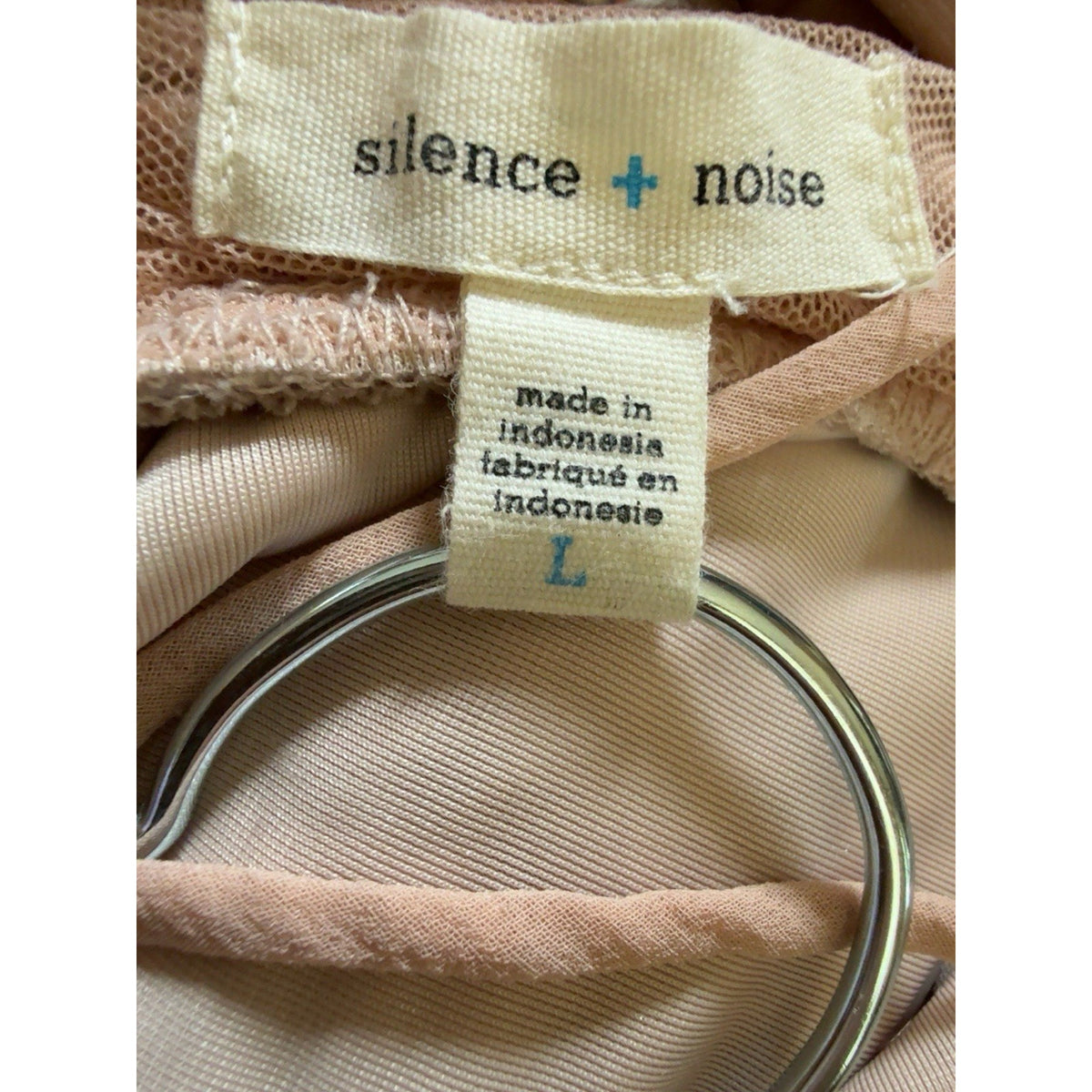 Silence + Noise Velvet Romper Sz L Blush Pink Crushed Velvet Coquette Balletcore