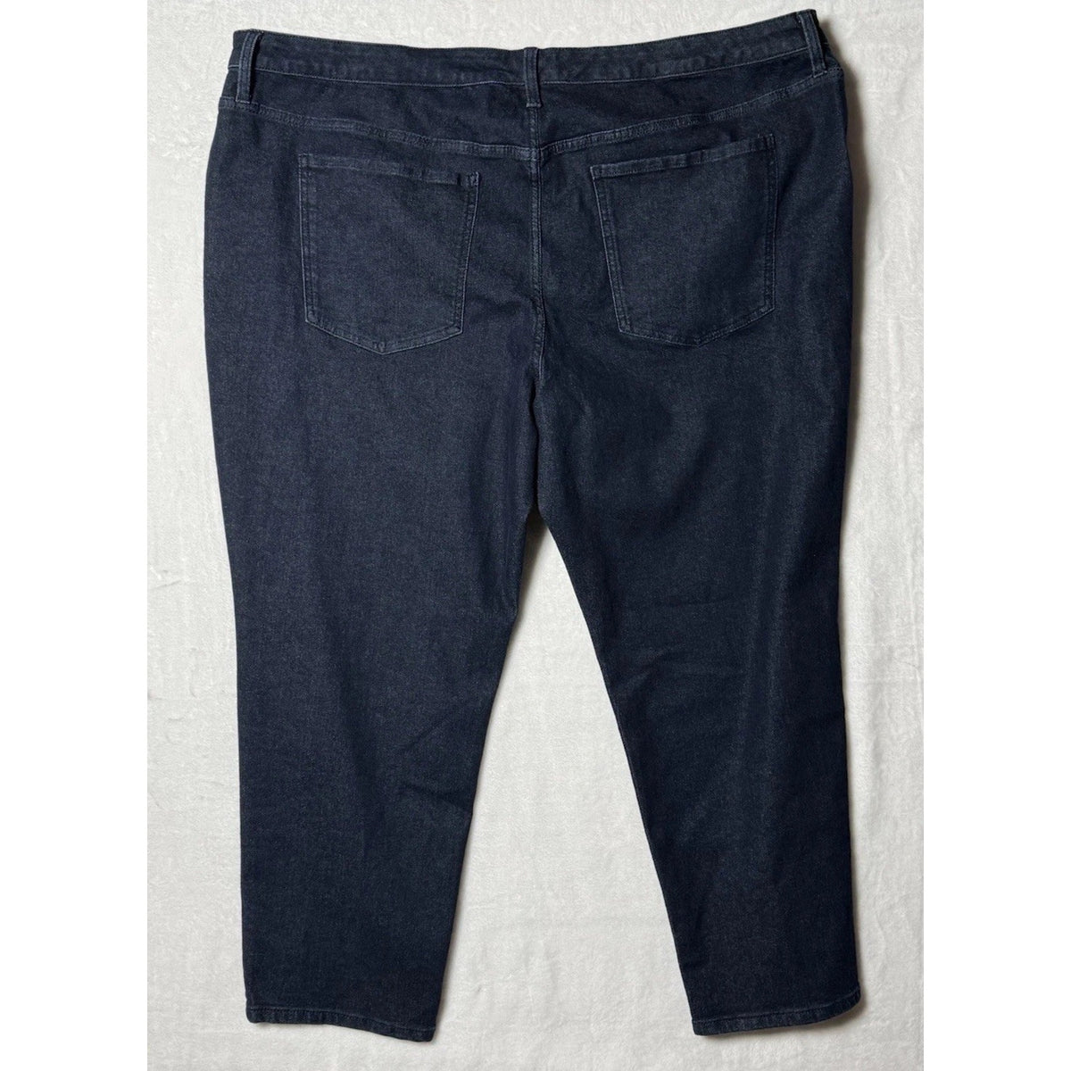 Terra & Sky Straight Jeans Women 26W Petite Dark Wash Stretch Denim Plus Size