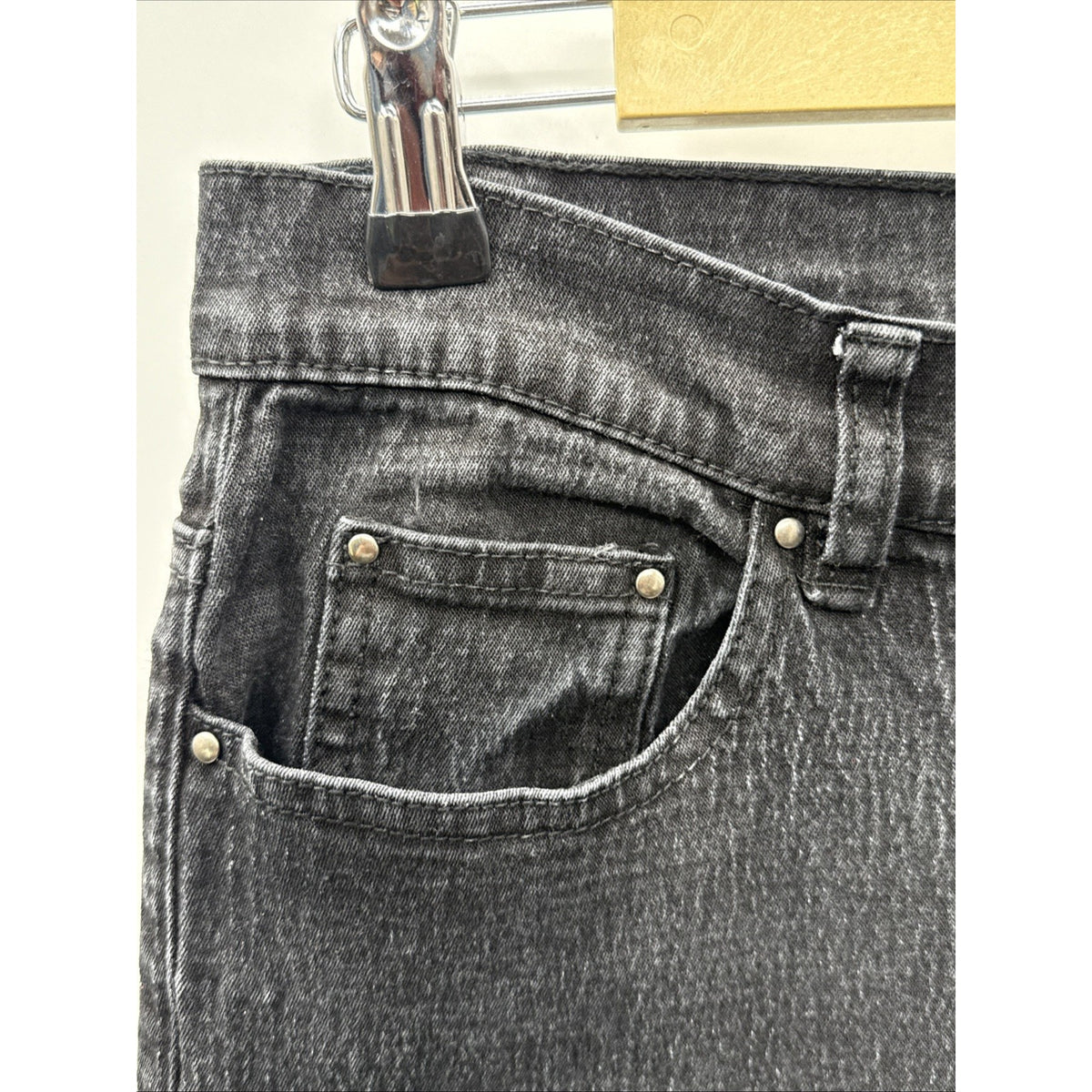 DG2 diane gilman Jeans Women Black Denim 5 Pocket Straight Leg Sz 10P