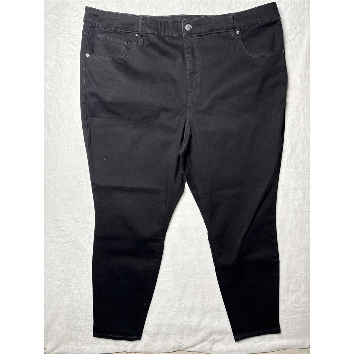 Terra & Sky Jeans Womens 24W Black Denim Skinny High Rise Stretch Preppy