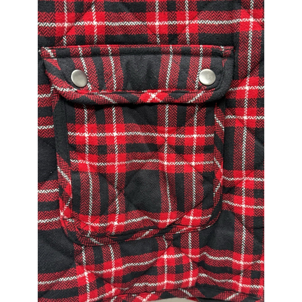 Cato Quilted Plaid Vest Red Black Cotton Zip Utility Pockets Outdoor XL