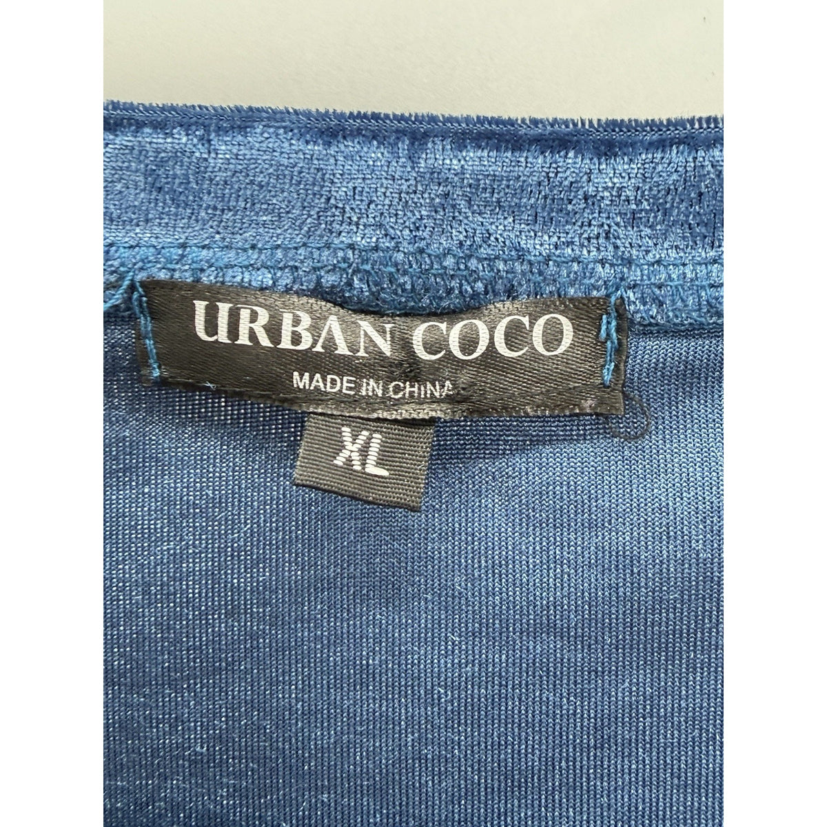 Urban Coco Blue Velvet Top XL Stretch Tee Soft Grunge Whimsigoth Casual