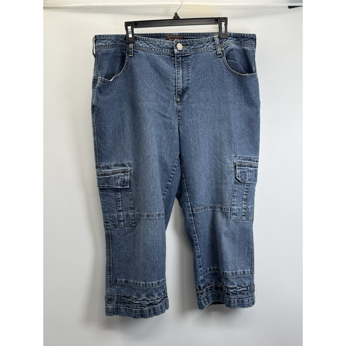 Duck Head Woman Denim Cargo Capri Jeans Plus Size 20W Stretch Y2K Utility Casual