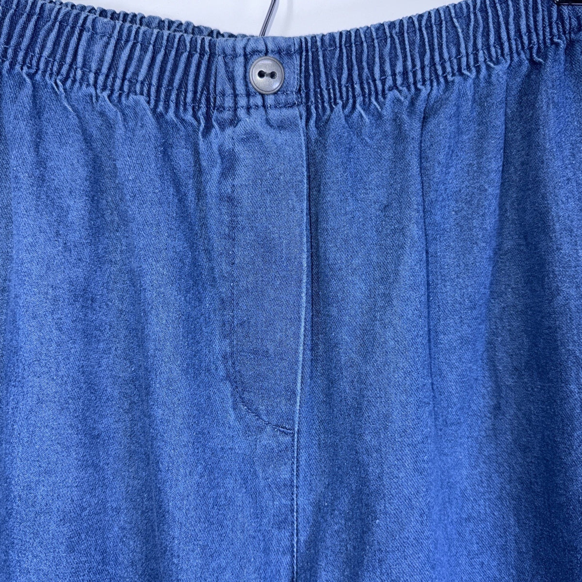 Woman Within Pull On Jeans Plus 22W Tall Denim Blue Jean Elastic Waist Casual