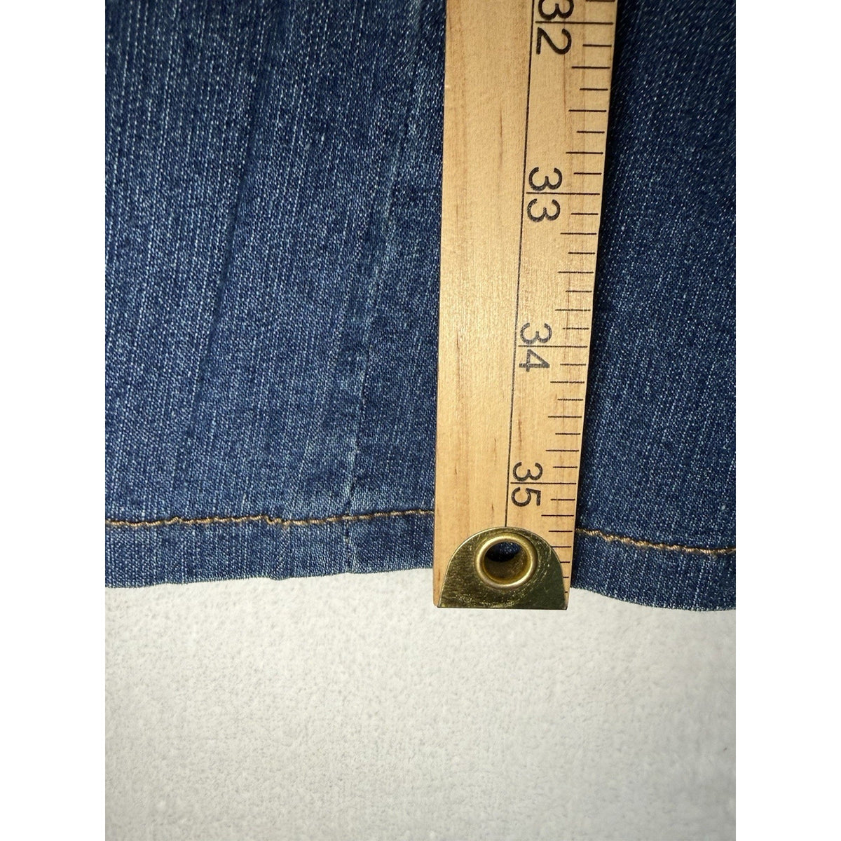 Jessica London Women Blue Jean Denim Skirt Size 28 Zip Button Front Cotton Blend