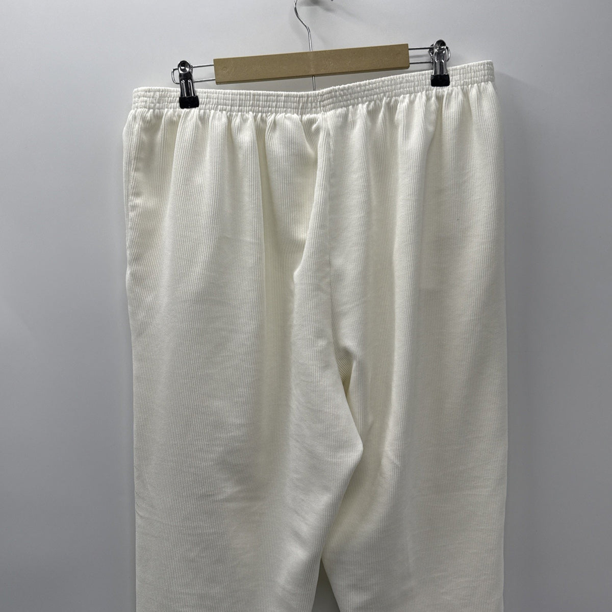 Alfred Dunner 20W Ivory Corduroy Pants Elastic Waist Pull On Straight Leg