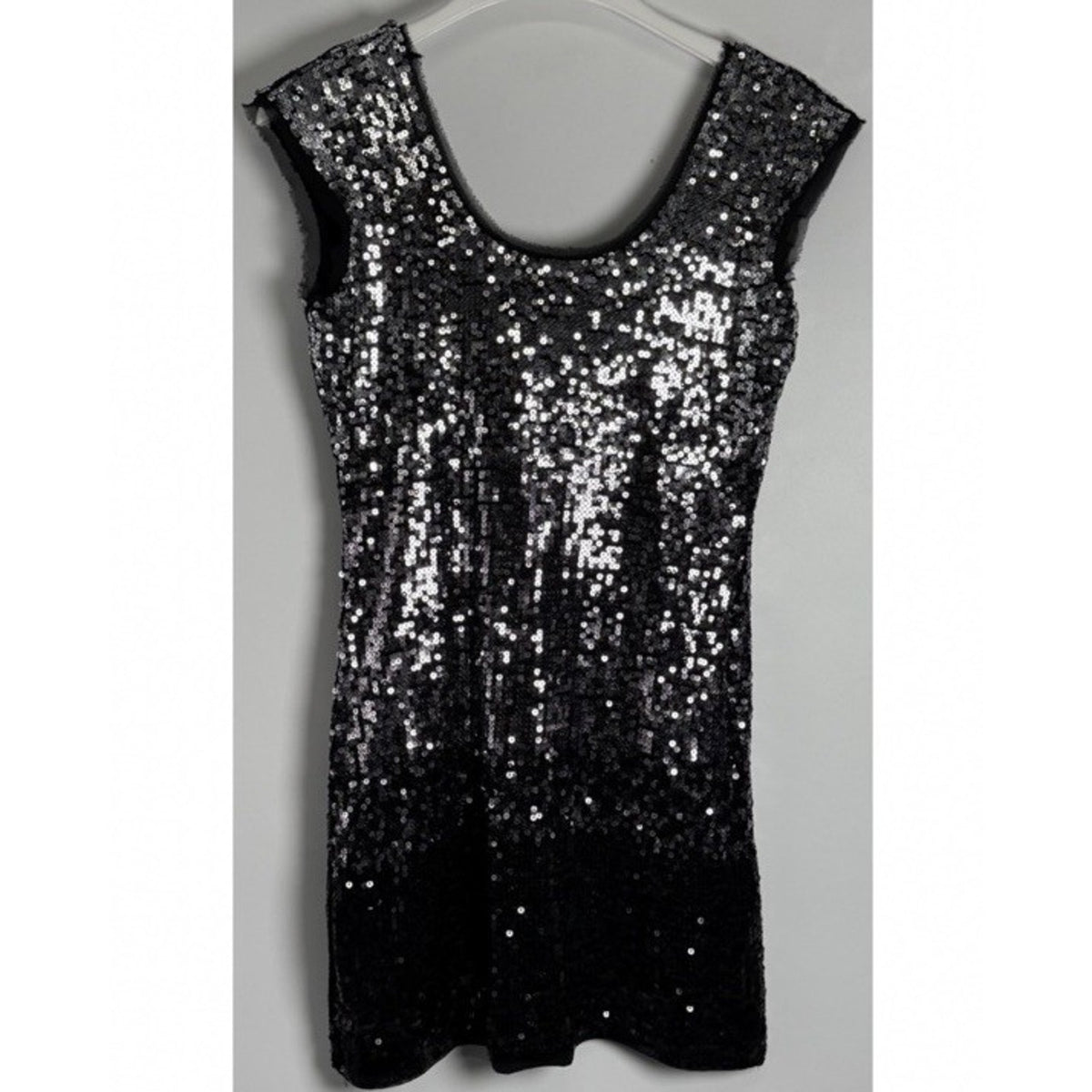 White House Black Market Silver Sequin Mini Dress Black/Grey/Ombre Holiday Sz S