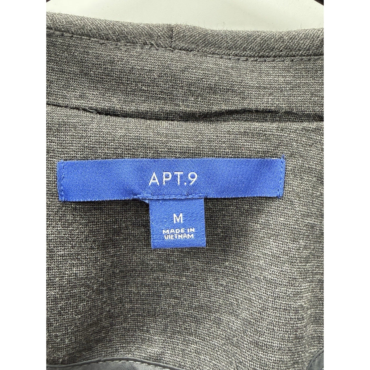 Apt 9 Women M Gray Knit Blazer Stretch Open Front Career Workwear Longline