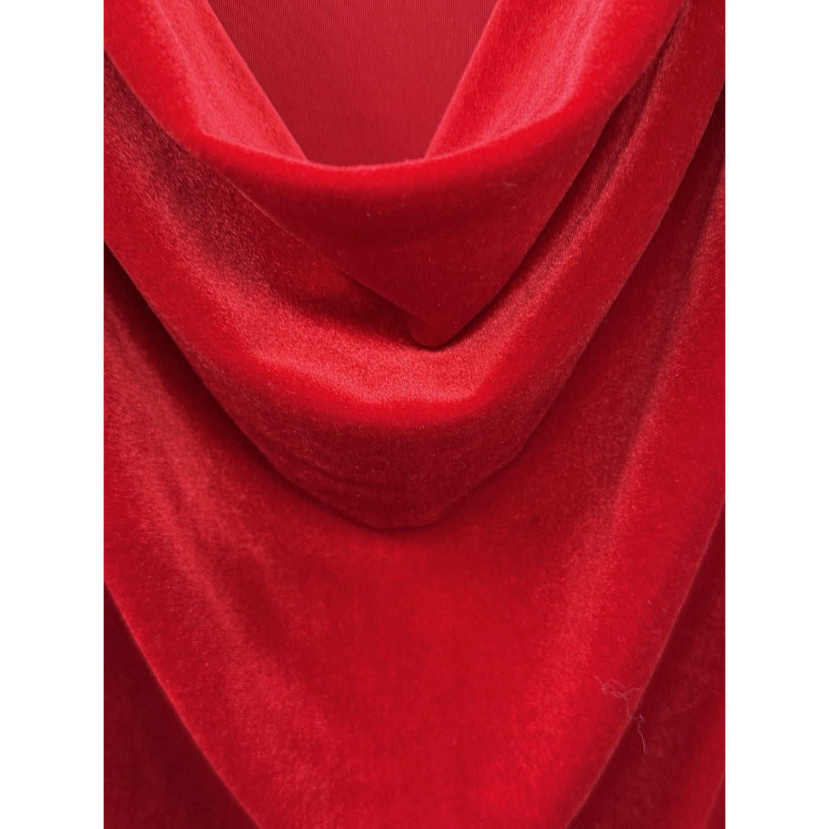 Prelude Red Velour Cowl Neck Top Womens M Long Sleeve Stretch Holiday Velvet
