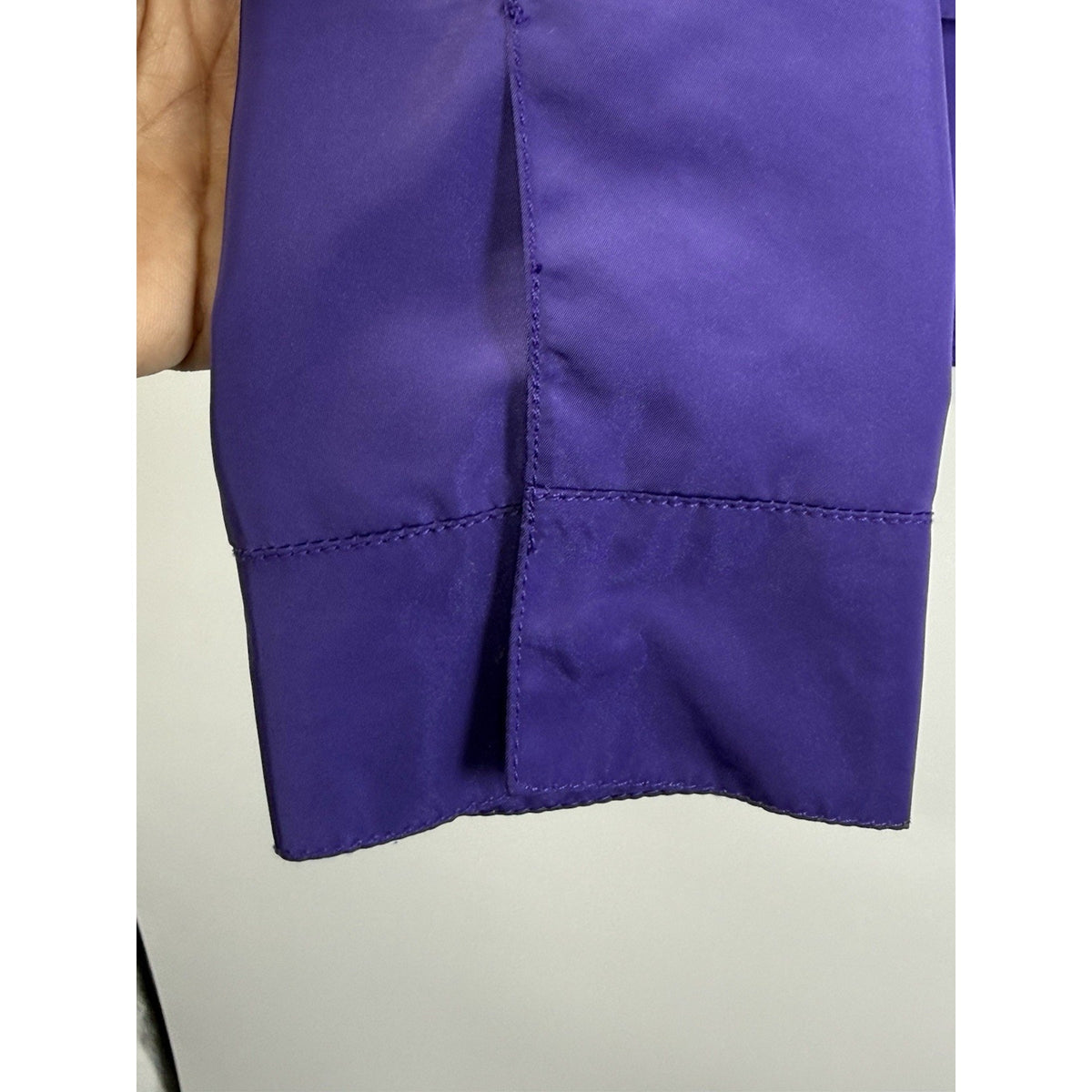 Chaus Women Purple Satin Look Jacket Blazer Long Sleeve SZ 6P Zip & Snap Closure