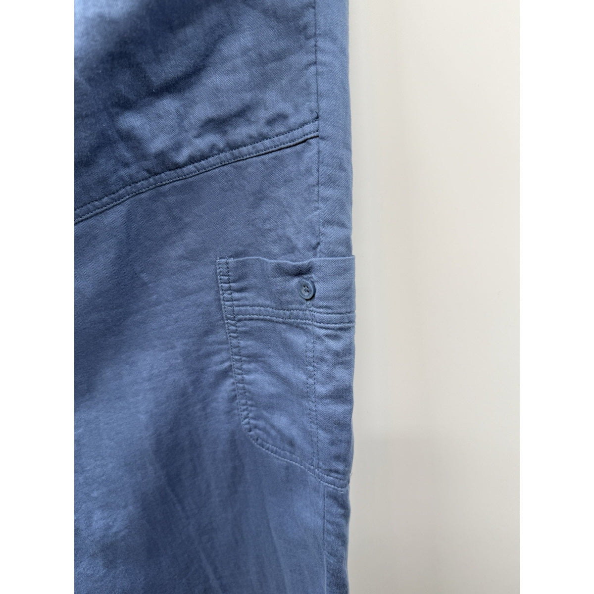 Gloria Vanderbilt Womens 3X Blue 100% Cotton Pull On Capri Crop Pants Pockets