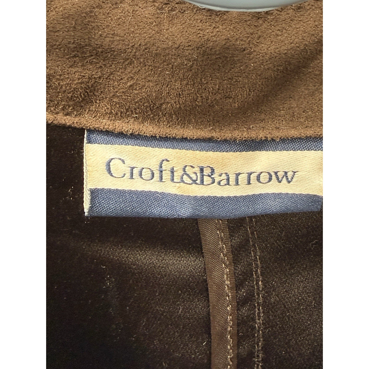 Croft & Barrow Brown Faux Suede Jacket Womens 1X Button Front Utility Shirt