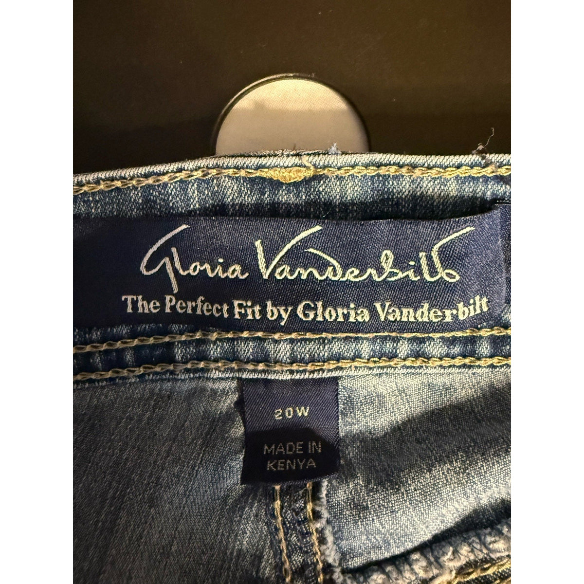 Gloria Vanderbilt Perfect Fit Capris Womens 20W Plus Stretch Denim Embroidered