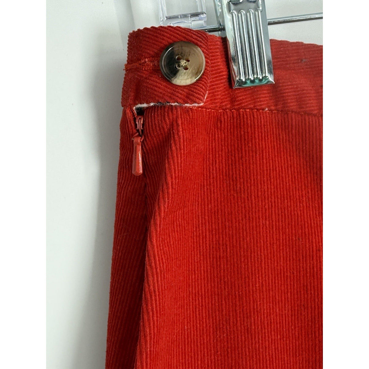Isaac Mizrahi for Target Red Corduroy A-Line Skirt Women’s 10 Side Zip Button