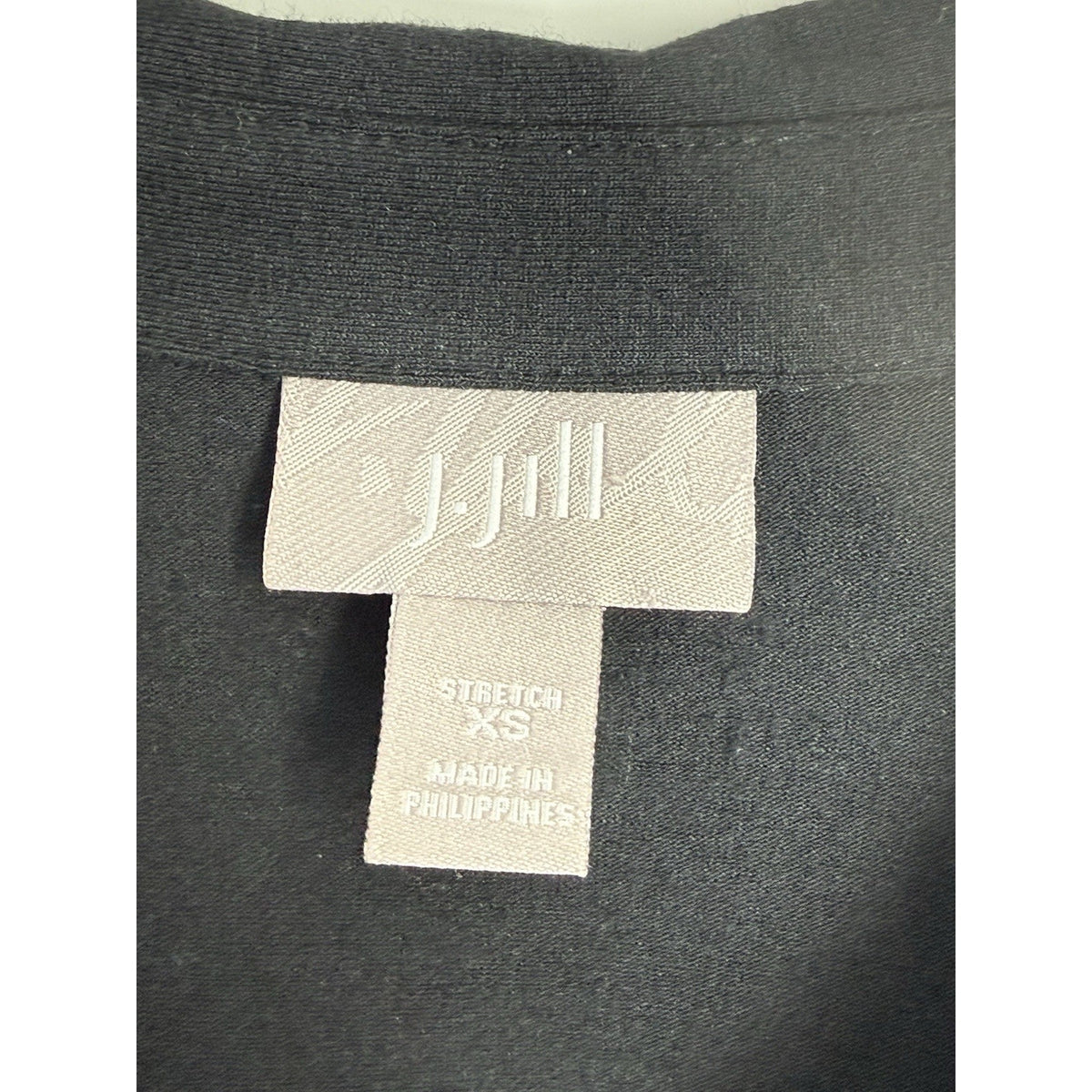 J.Jill XS Black Stretch Shirt Dress Long Sleeve Collared Button Cuffs