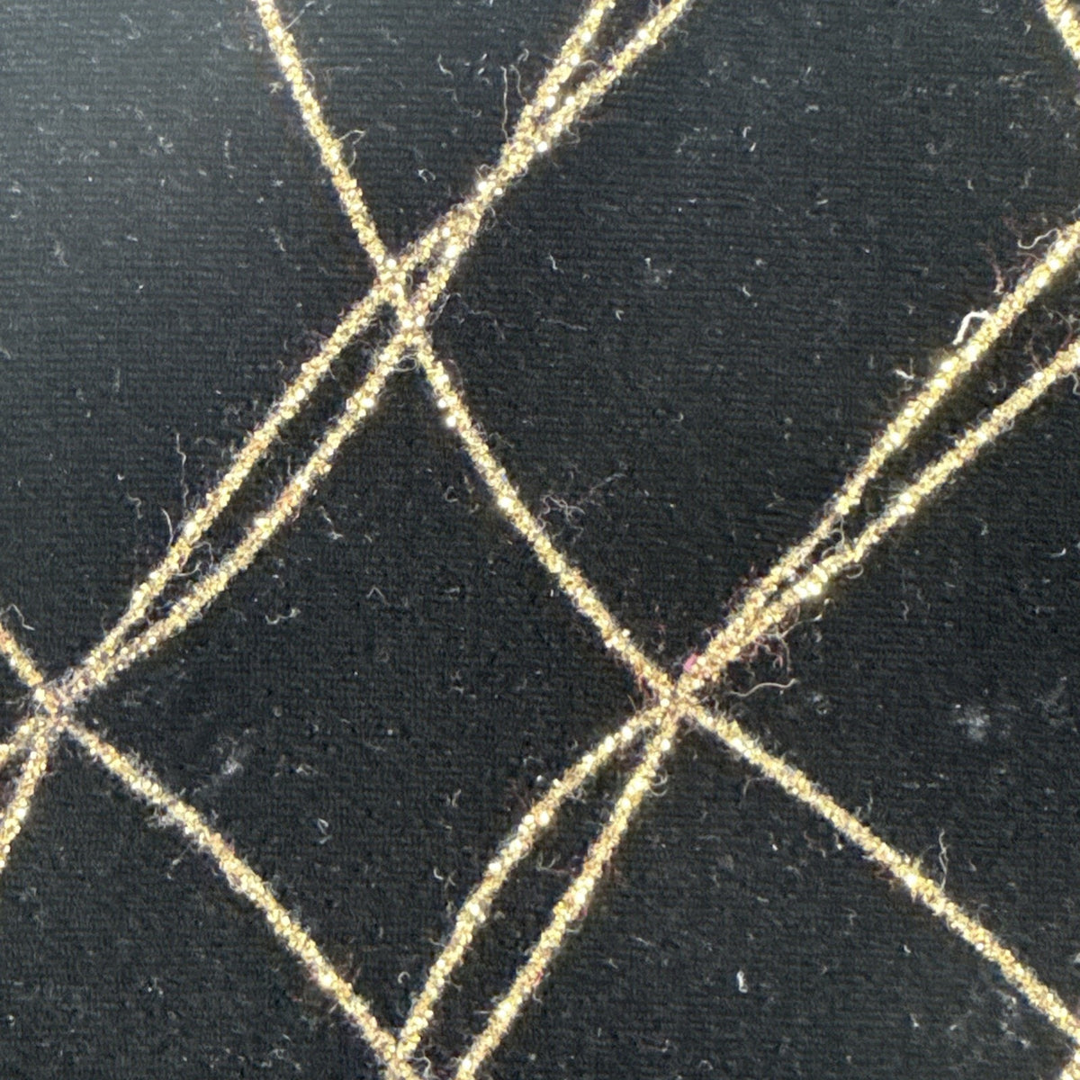 J.B.S. LTD. Size 12 Vintage Velvet Metallic Grid Open Front Jacket Black/Gold