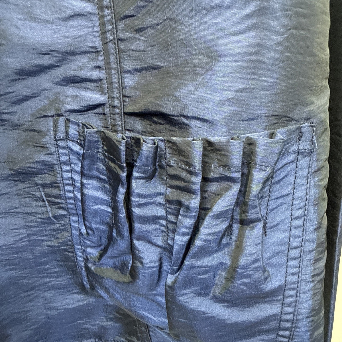 Chico's Shimmering Crinkle Cameron Full Zip Jacket Women's XL/16 Blue Grotto