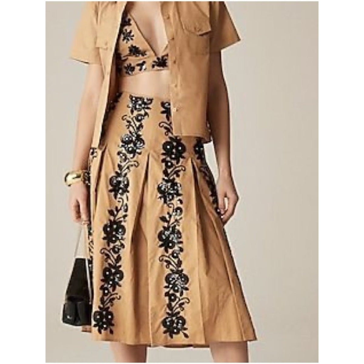 J.Crew Collection Spring 2025 Embellished Cotton Midi Skirt – Size 12