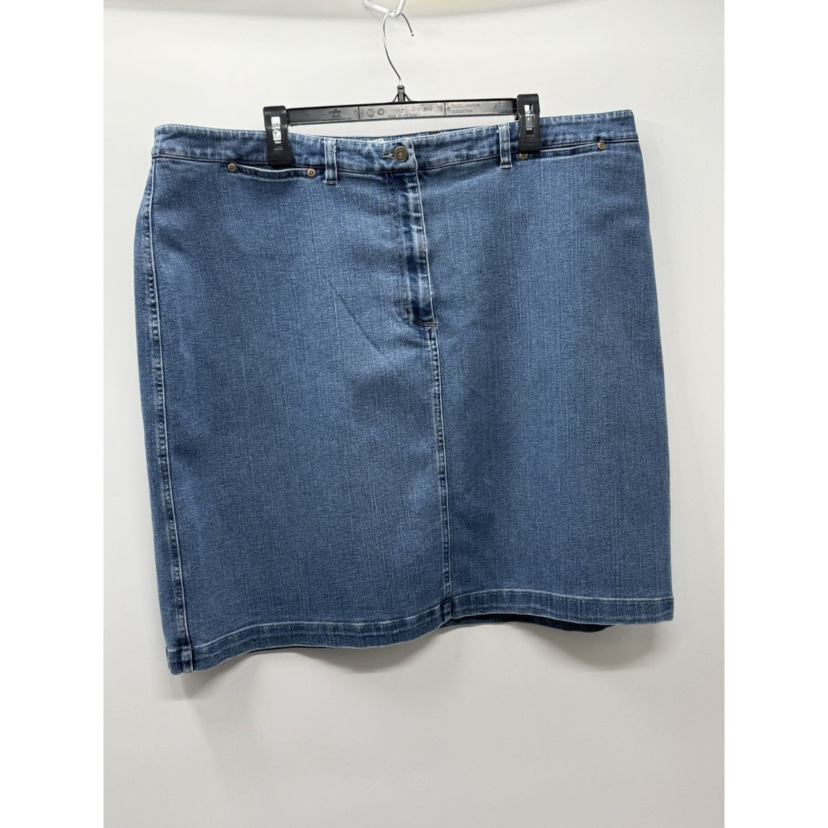 Jones Jeans Women’s Skirt Denim Blue Jean Size 24W Casual Comfort, Zip Button