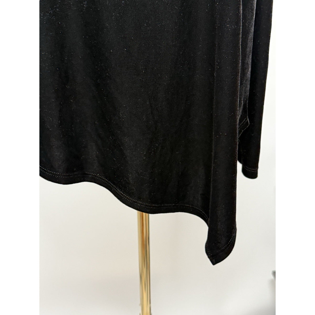 Karen Kane Black Velvet Asymmetrical Top L Cold Shoulder Soft Grunge Minimalist