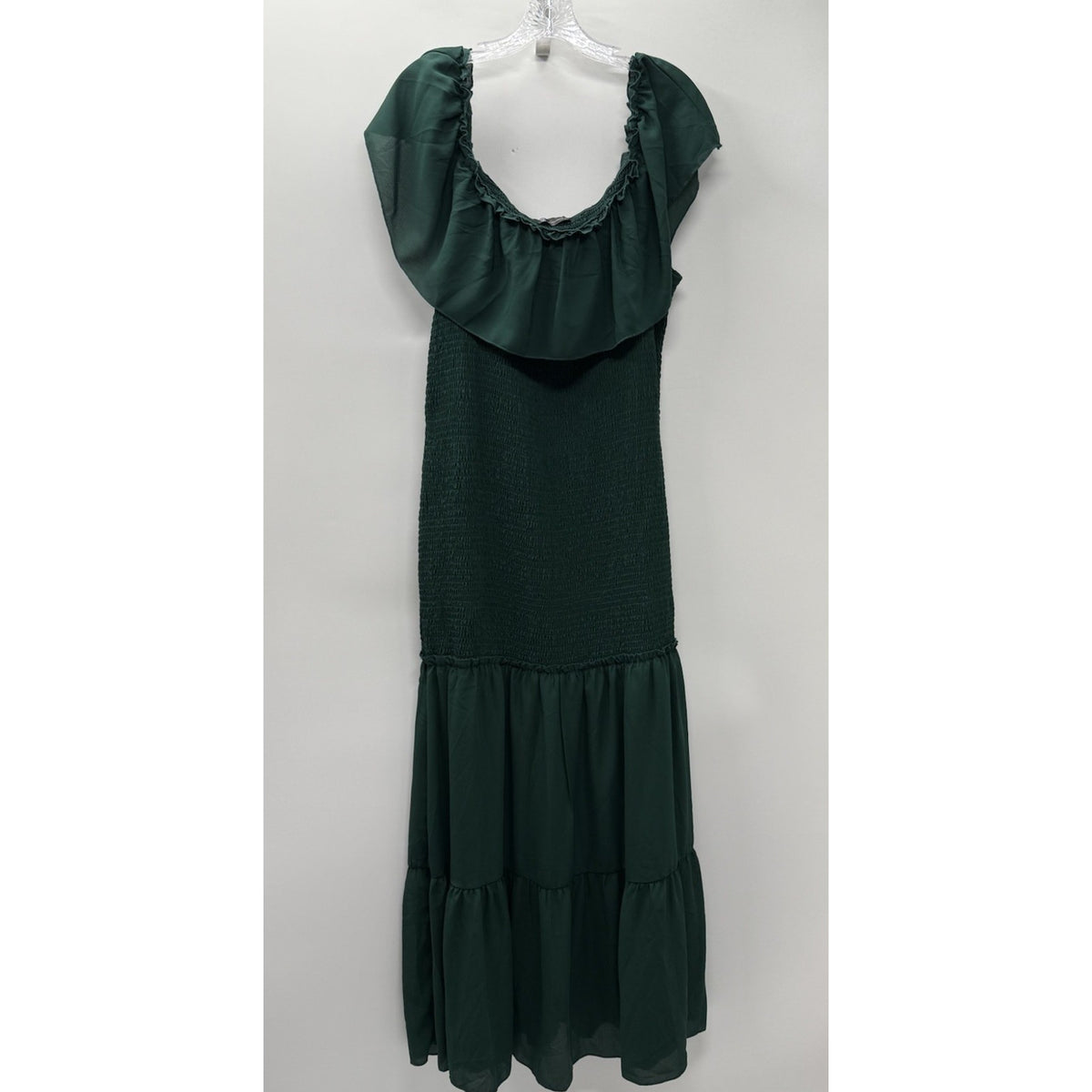 PrettyGarden Women’s XL Emerald Green Smocked Maxi Dress