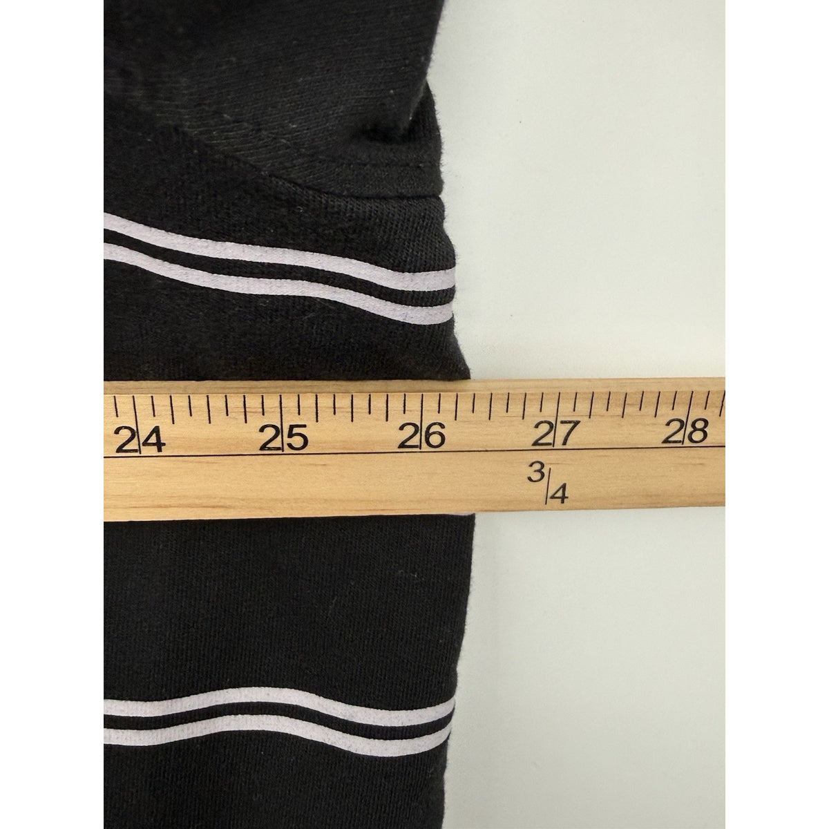 June + Vie 1X Black White Striped Hoodie Pullover Kangaroo Pocket No Drawstring