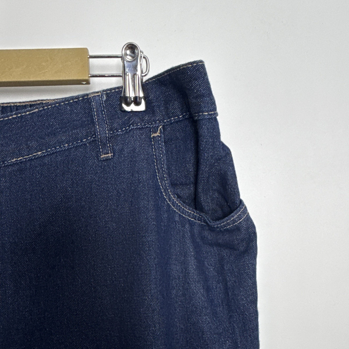 Woman Within Women’s Blue Denim Jeans Size 18W Petite Cotton 5-Pocket Button Zip