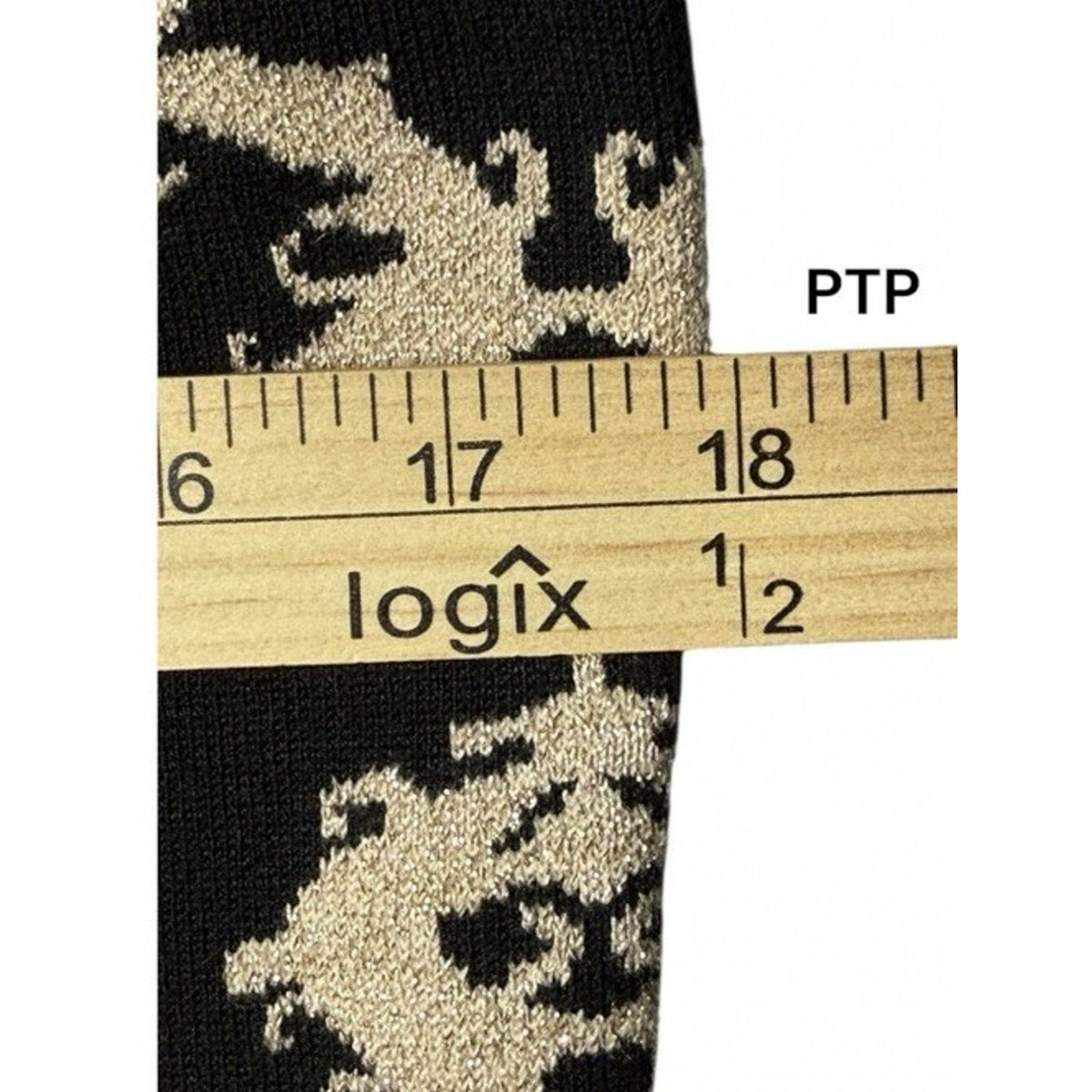7th Avenue Design Studio Black Gold Metallic Knit Sweater L | Damask Print |
