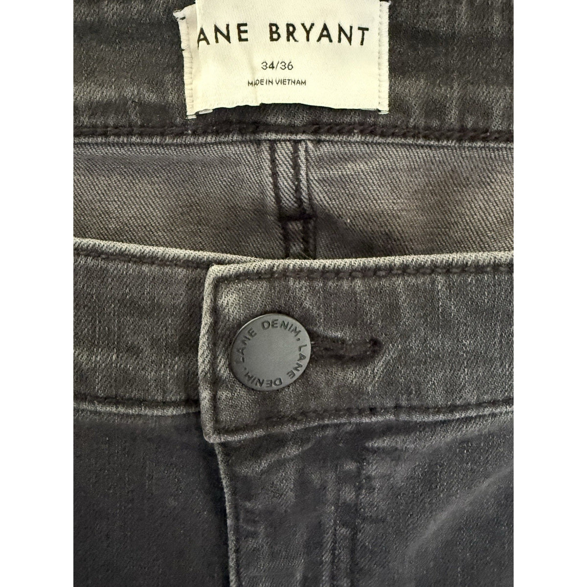 Lane Bryant Signature Fit Mid-Rise Charcoal Wash Straight Stretch Jeans