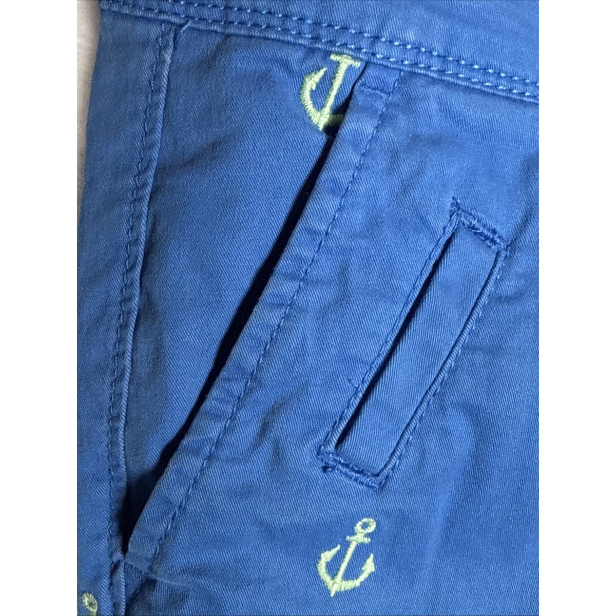 Old Navy Womens Size 4 Blue/Green Anchor Pants Cotton Blend Stretch Chino Pants