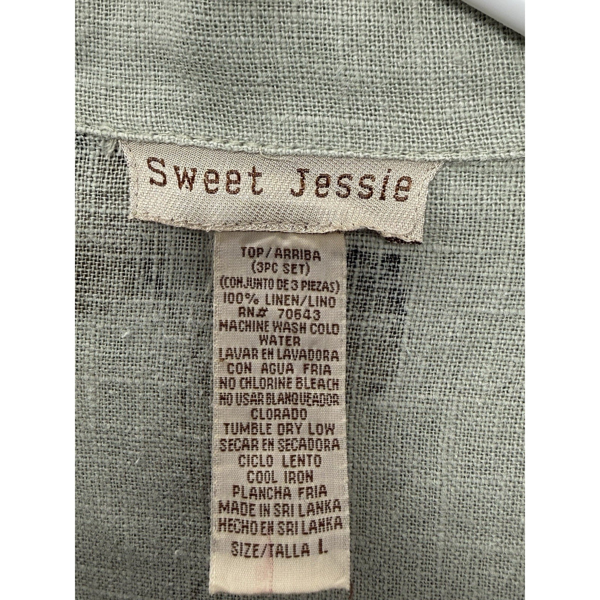 Sweet Jessie 100% Linen 2 Piece Set L Floral Skirt Jacket Boho lagenlook