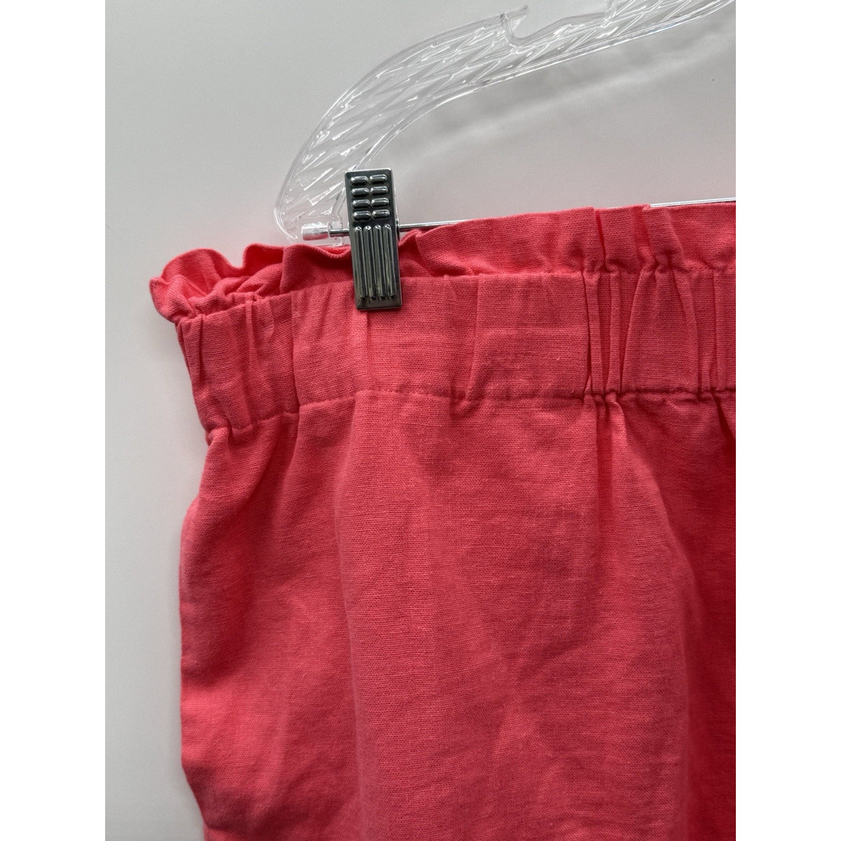 A New Day Linen Blend Shorts Womens 1X Coral Pink Pull On Elastic Waist Casual